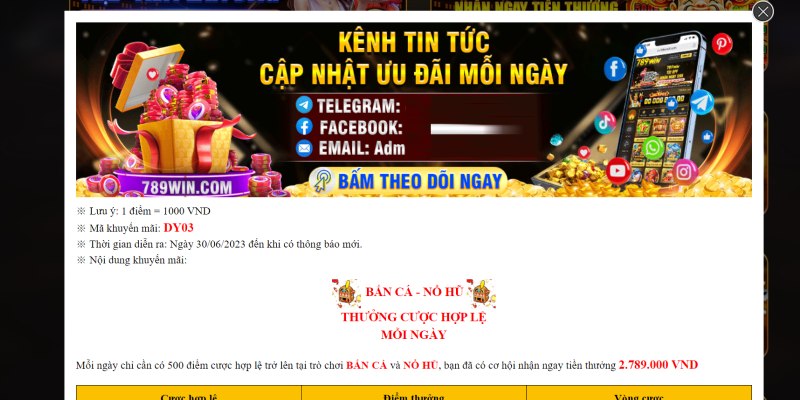 Chương trình khuyến mãi bắn cá 789win